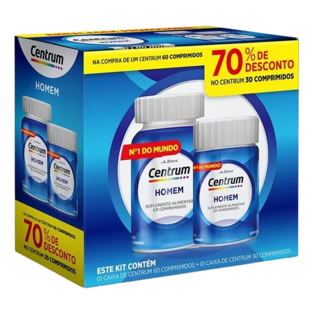 Kit Centrum Essentials Homem 90 Comprimidos Sabor Sem Sabor Kit Centrum Essentials Homem 90 Comprimidos Sabor Sem Sabor