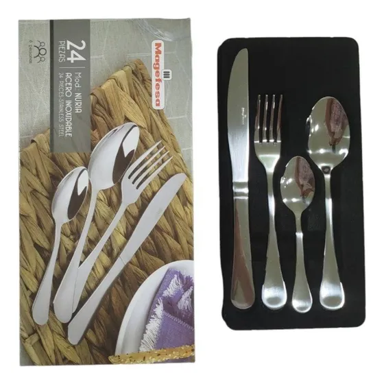 Juego De Cubiertos 24pzs Acero Inoxidable Magefesa