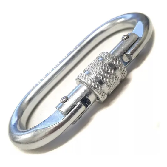 Mosqueton Carabinero 18mm Doble Traba Seguridad Eslingar Plateado