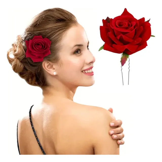 Horquilla Rosa Cabello Flamenco Catrina Diadema Griega Ganch