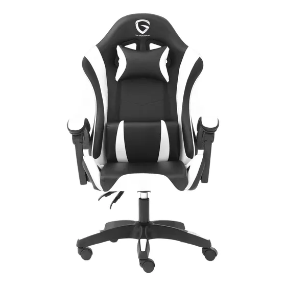 Silla Sillon Gamer Pc Escritorio Estudio Oficina Ergonomica Respaldo Reclinable Altura Ajustable Asiento Alta Densidad Color Blanco Tapizado Cuero Sintético Reforzada The Game House 120kg Giratoria