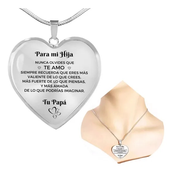 Collar Cadena Colgante Padre A Hija Con Caja De Regalo