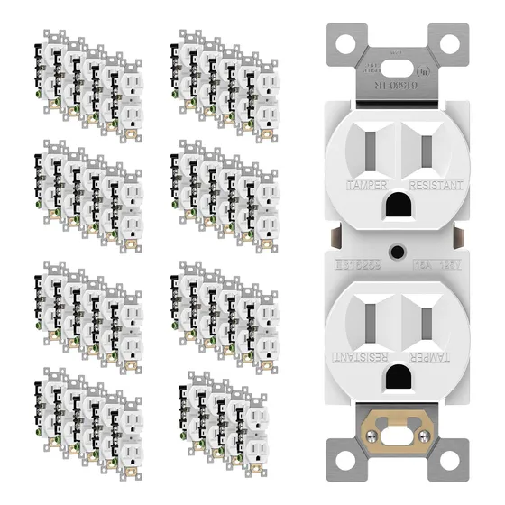Tr-w-40pcs - Toma De Corriente Dúplex Resistente A Manipulac