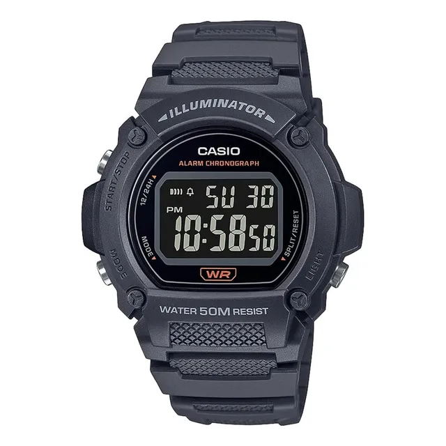 Reloj Casio Pantalla Negra 50 Wr W-219h-8bvcf