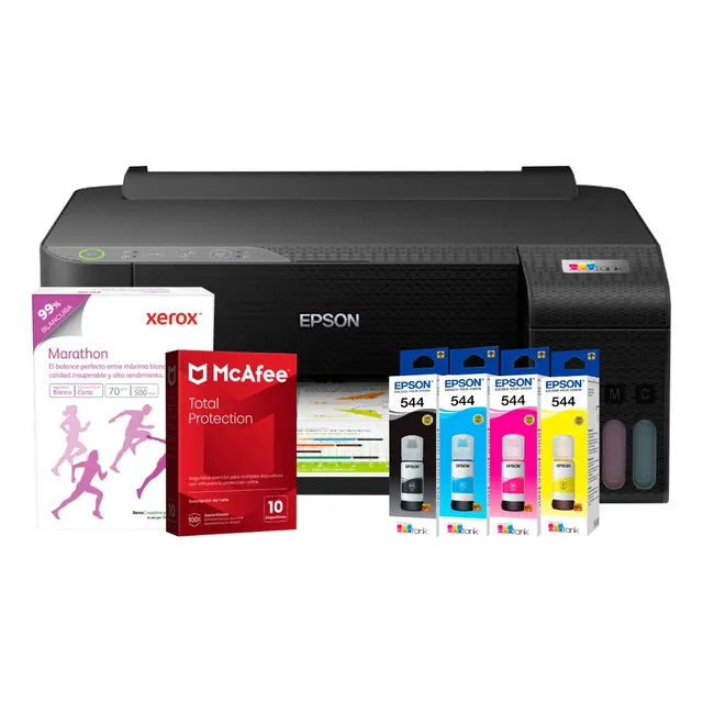 Impresora Epson L1250 + Antivirus + Papel + Kit De Tintas Negro