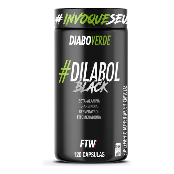 Dilabol Black Vasodilatador Pote 120 Cáps FTW - DIABO VERDE