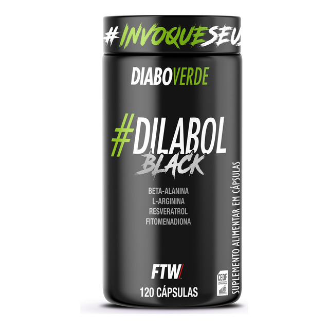 Dilabol Black Vasodilatador Pote 120 Cáps Ftw - Diabo Verde Dilabol Black Vasodilatador Pote 120 Cáps Ftw - Diabo Verde