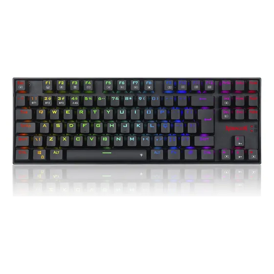 Teclado Redragon Kumara Pro Rgb Wireless Preto Switch Blue Idioma Português Brasil