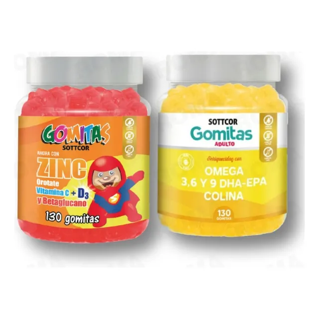 Gomitas Zinc Orotate Niños 130 Und + Gomitas Omega 3 130und