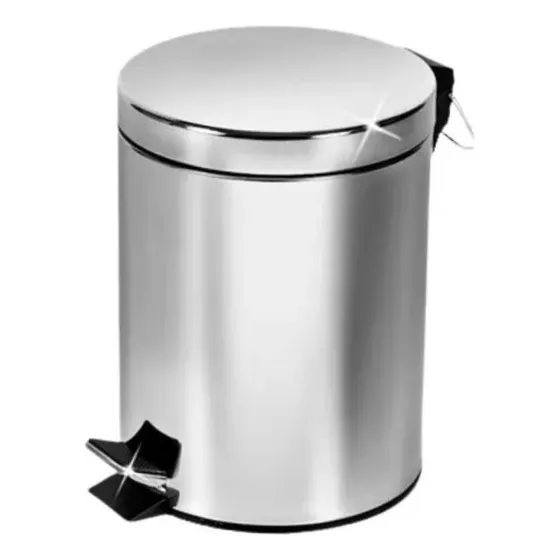 Basurero 20 Litros Pedal De Acero Inoxidable Taumm Color Acero Inox Brillante
