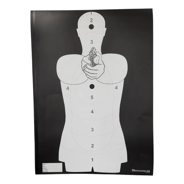 100 Alvo Tiro Rapido Silhueta Preta Airsoft Offset 90g Fino 