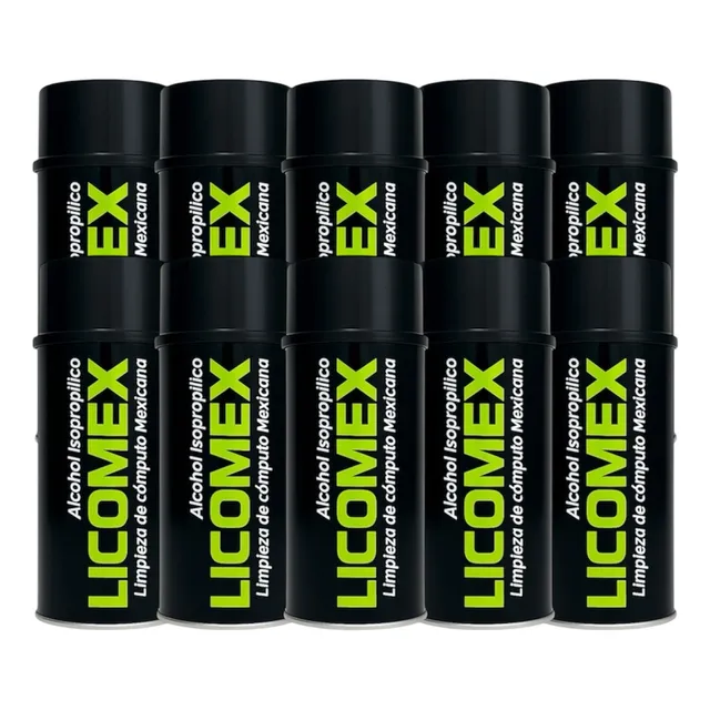10 Piezas Alcohol Isopropílico En Aerosol Licomex 440ml C/u