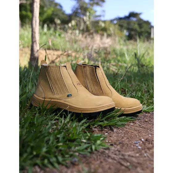 Botina Masculina Flexfort Em Couro Legítimo Bota Confortável