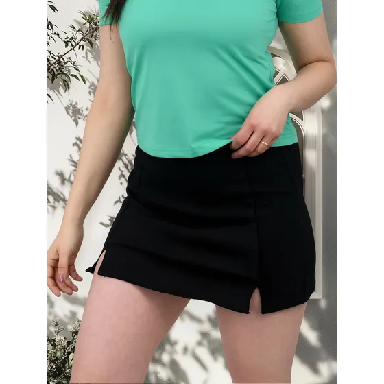 Falda De Jean Slits Blue - Aiub