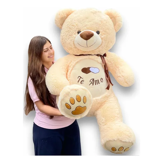 Oso De Peluche Gigante Metro Y Medio 1,50 +moño + 3 Globos