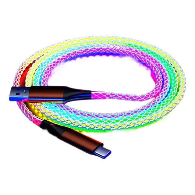 Cable Datos Rgb Usb/c, Carga Rápida, Resistente, Novedad