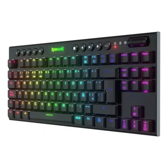 Teclado Gamer Redragon K622 Rgb Horus Usb Switch Rojo Españo Color del teclado Negro