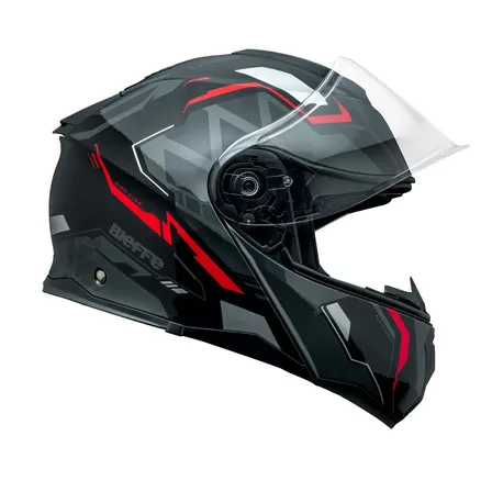 Capacete Moto Bieffe Premium - B-dynamic Attractie Cor Preto com Vermelho Tamanho do capa…