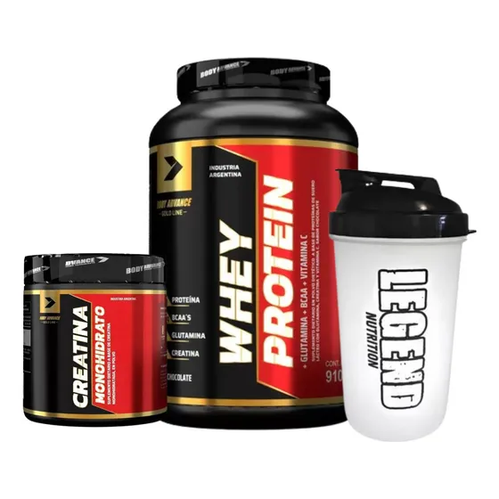 Body Advance Whey Protein 1kg Chocolate Creatina Monohidratada 150gr Vaso Legend 600ml