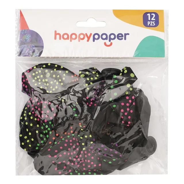 Globos Fluorescentes Happy Paper 12 Unidades