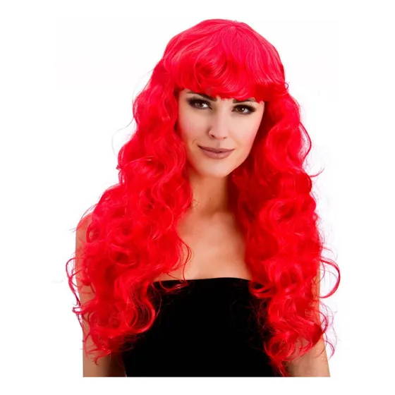 Peruca Cabelo Comprido Encaracolado Acessório Carnaval 