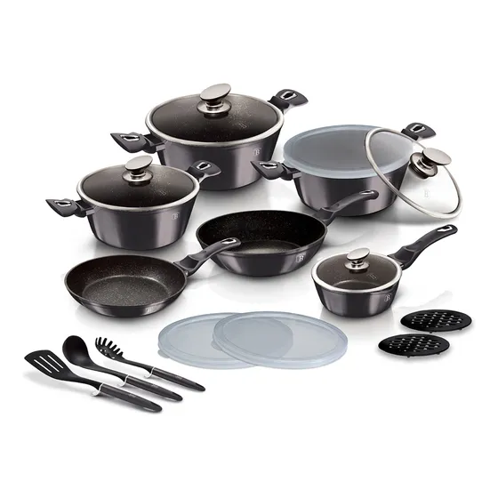 Juego De Ollas Berlinger Haus Set 18 Piezas Inducción Carbón