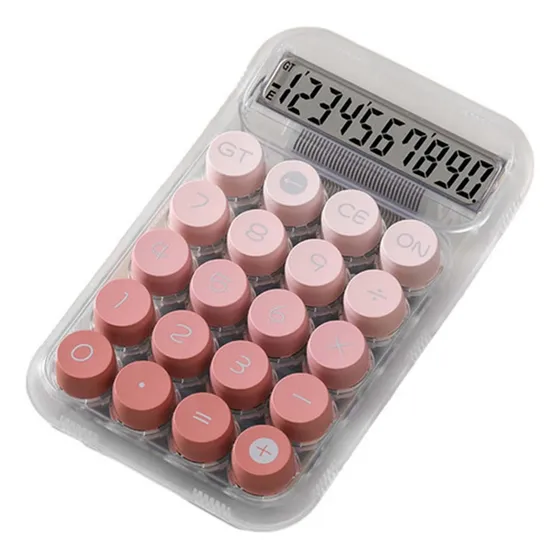 . Calculadora De Teclado Mecánico, Transparente, Bonita, De