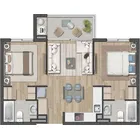 2 dormitorios  |  2 baños