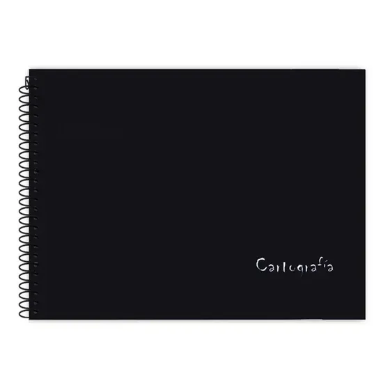 Caderno De Desenho Capa Dura Preto Espiral A4 96 Folhas