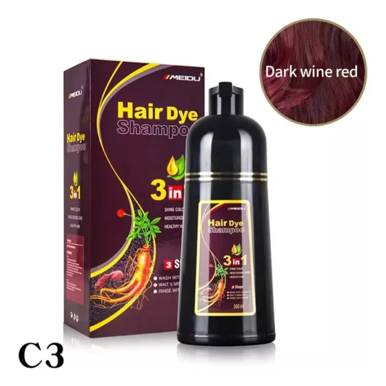 Shampoo Tinte Meidu Rojo Oscuro 500 Ml Cubre Canas.
