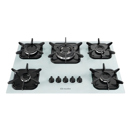 Cooktop Anafe 5 Bocas Mueller Branco Com Queimador Tripla Chama Cooktop Anafe 5 Bocas Mueller Branco Com Queimador Tripla Chama