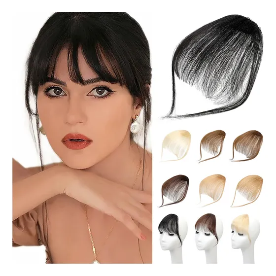 Flequillo Postizos Humano Extensiones De Cabello Con Clip