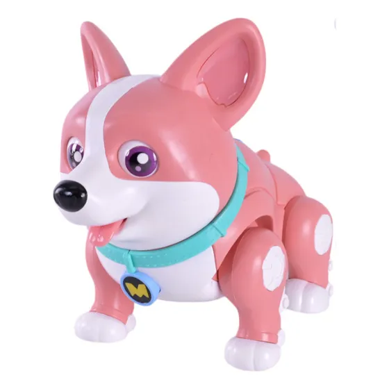 Perro Robot Inteligente Movimiento Y Sonido Juguete Infantil Color Rosa Personaje Corgi