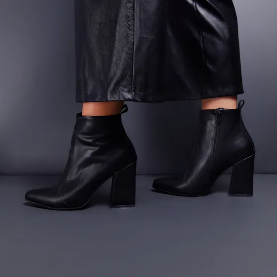 Bota Botita Botineta Mujer Zapatos Taco Cuadrado Borcegos