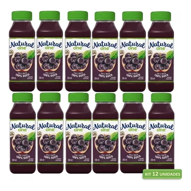 Pack Suco Natural One Uva E Maçã Sem Glúten 12x180ml