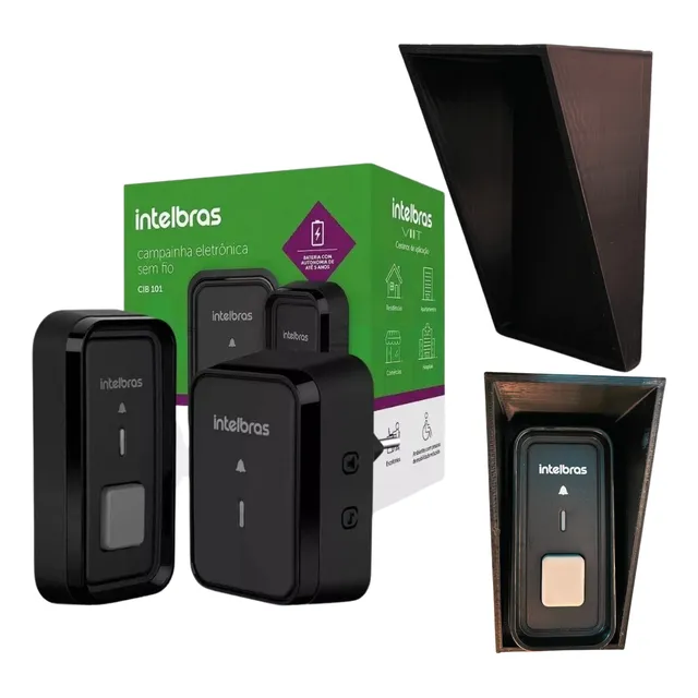 Timbre Inalámbrico Intelbras Cib 101 Con Soporte Exterior