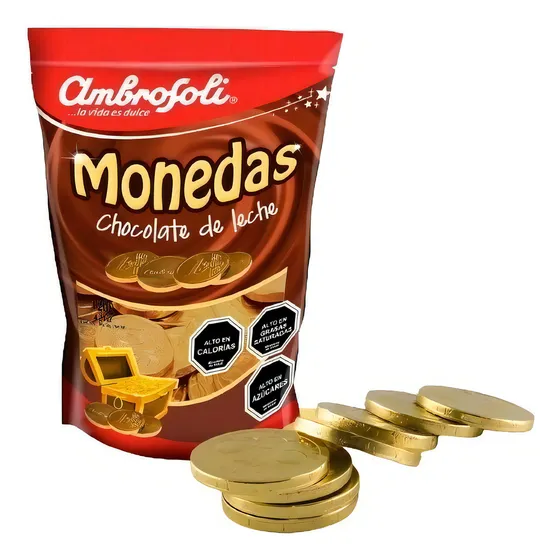 Bolsa De Monedas De Chocolate De Leche Ambrosoli 120g