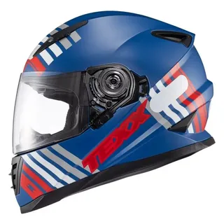 Capacete Texx Wing Grid Azul Vermelho Branco Capacete Texx Wing Grid Azul Vermelho Branco