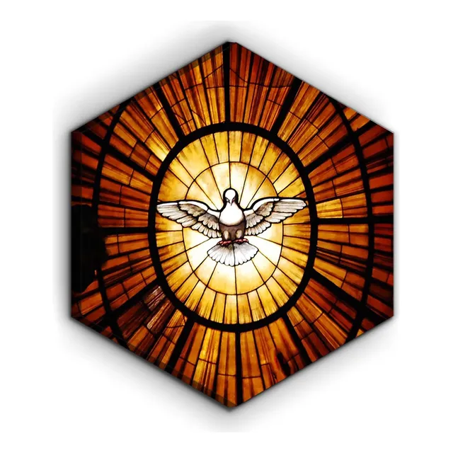 Cuadro Canvas Hexagonal Espíritu Santo Vaticano 50x50 Cm