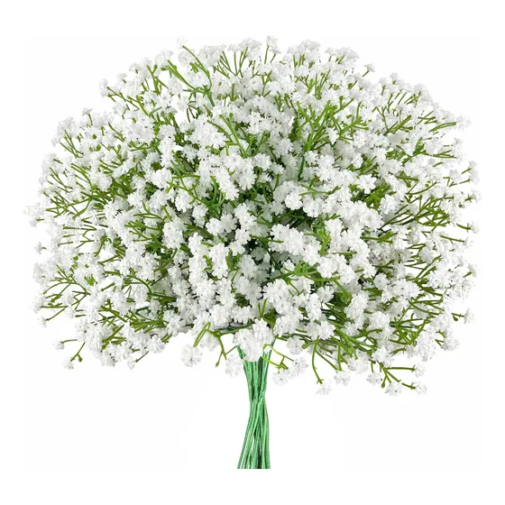 12 Buques De Flores Brancas Artificiais De Gipsófila Arranjo