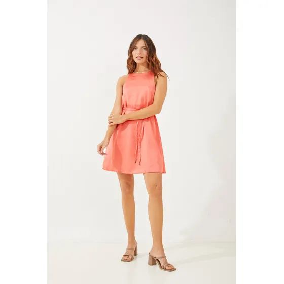 Vestido Corto Para Mujer En Seda Sin Mangas Fedra Rimmel