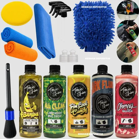 Kit Lavado Auto Toxic Shine Premium Completo