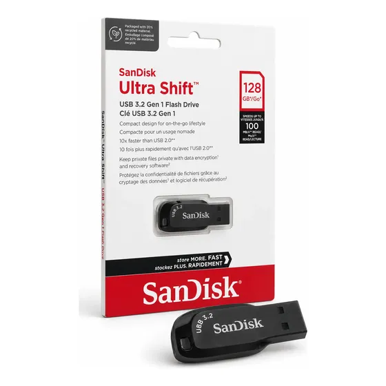 Pendrive 128gb Sandisk Usb 3.2 P/ Ps2 Ps3 Ps4 Xbox Xbox360