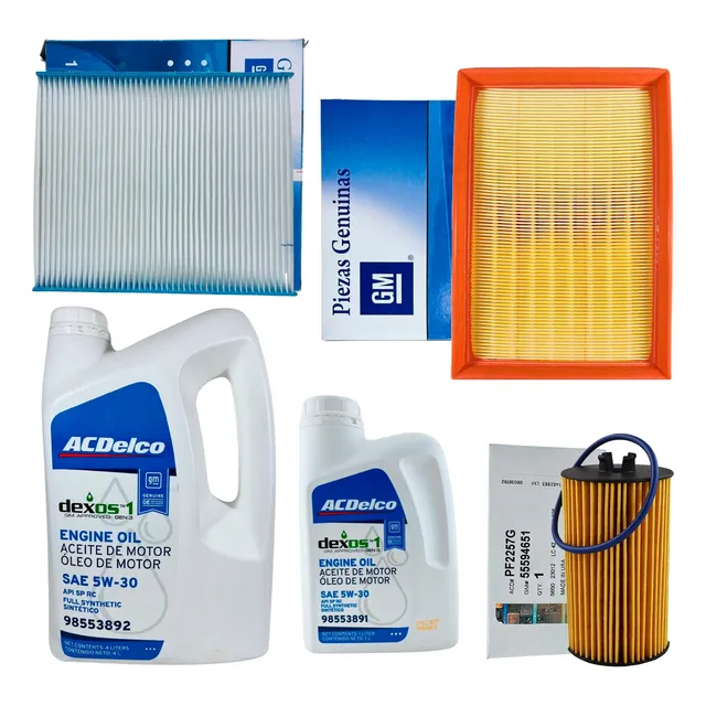 Kit Filtros Originales Gm Con Aceite 5w30 Tracker 1.8 2016