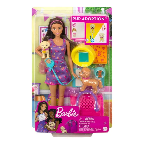 Barbie Pup Adoption Doll & Set Con Dos Mascotas 