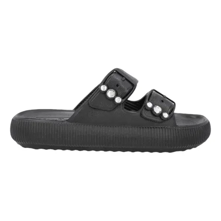 Chinelo Nuvem Slide Plataforma Poofy Fivela Brilho Usaflex