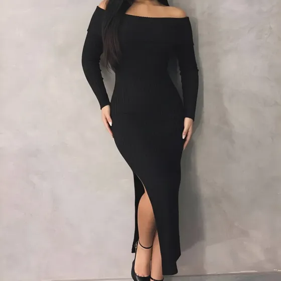 Vestido Longo Feminino Casual Canelado Colado Ciganinha Zoe