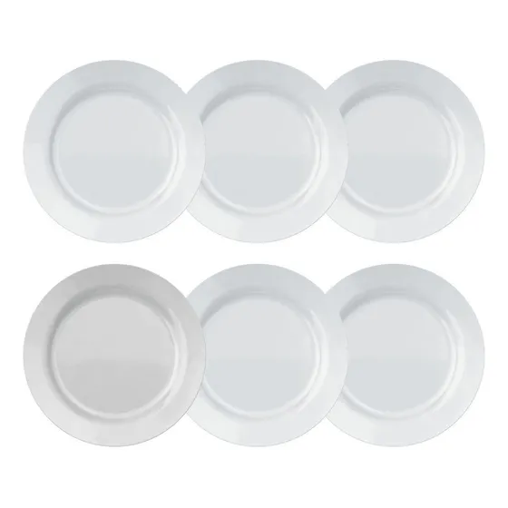 Jogo De Pratos Rasos Duralex Vidro Nadir Opalino Kit 6 Unid