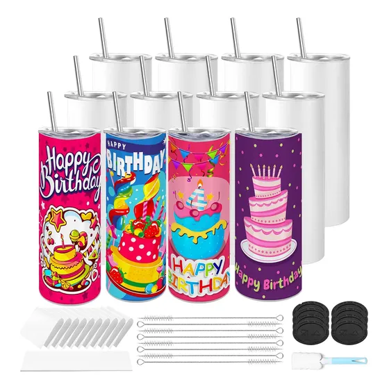 Tazas Para Sublimar Vaso Termo Sublimación 20oz 600ml 12pzs