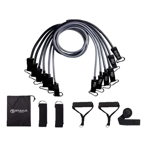 Kit Tubing Pro Extreme Elástico Extensor Carga 95kg Bravus